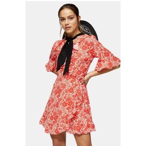 Topshop Ruffle Wrap Mini Dress Size 4P (fits like 2P)